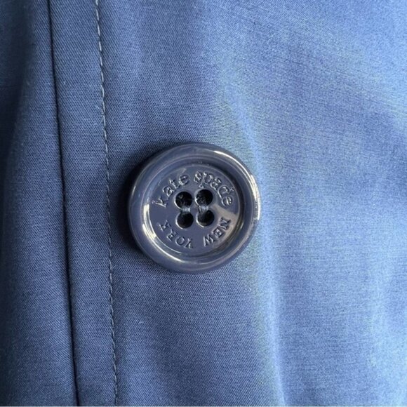 Kate Spade Navy Blue Double Breasted Trench Jacket XS - Picture 4 of 6